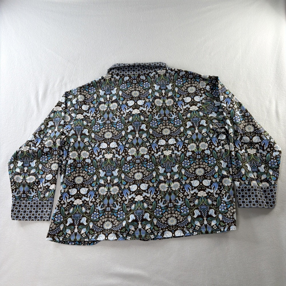 Vera Bradley Womens XL Pajama Top Woodland Animals Floral Cotton Button Up - Picture 2 of 9